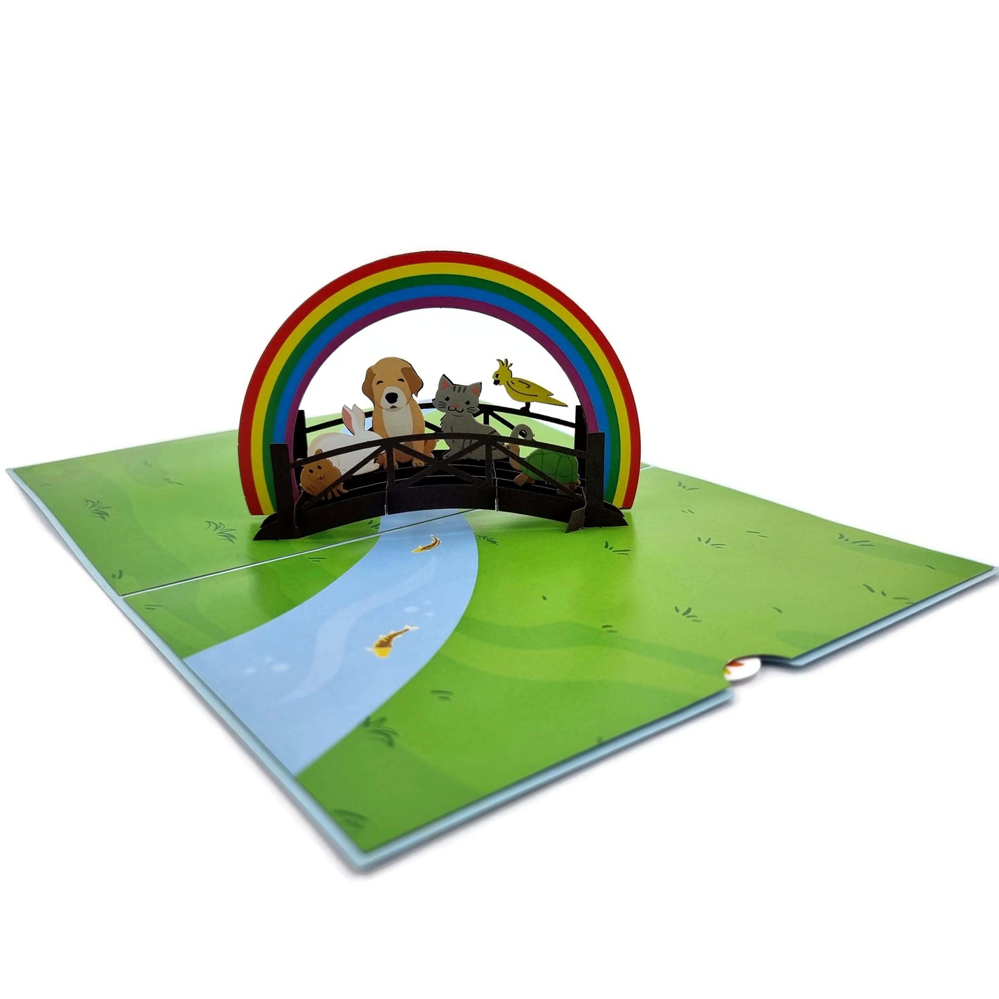 Rainbow Pet Bridge Pop Up Card