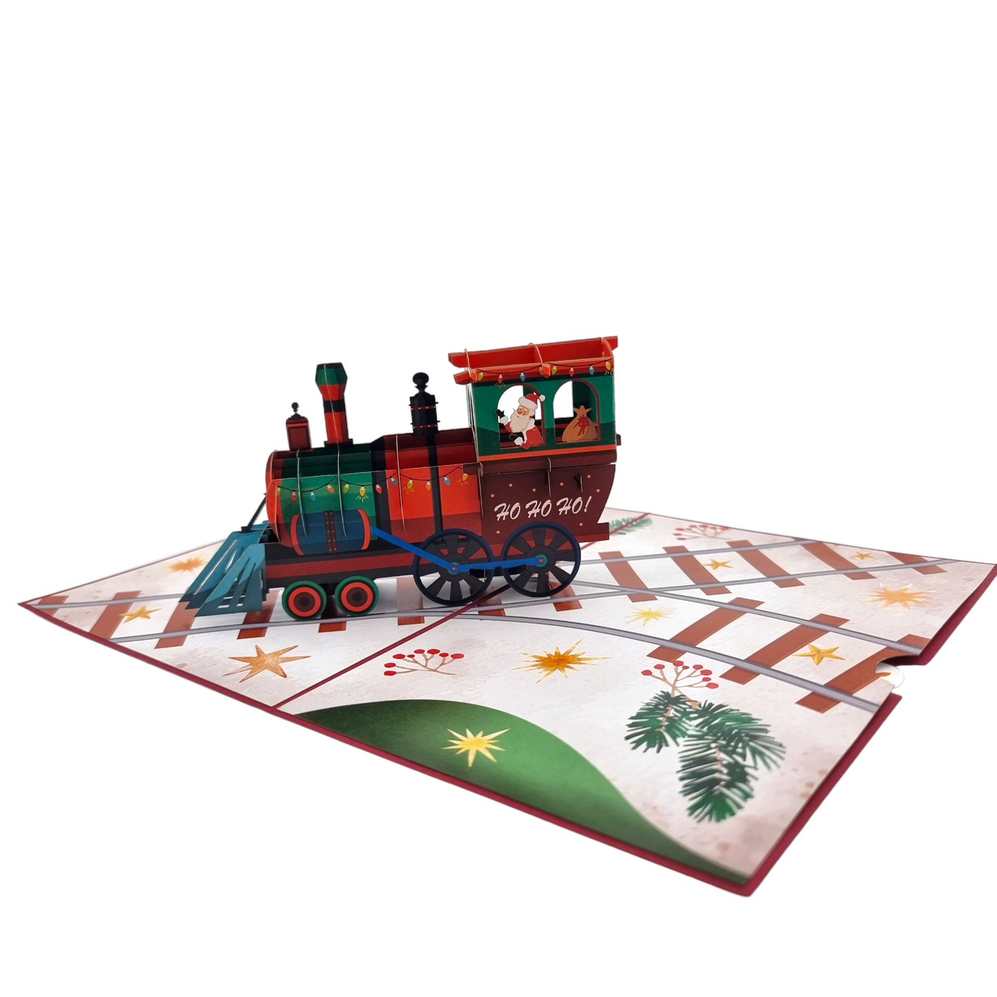 Santa Train Pop Up Card
