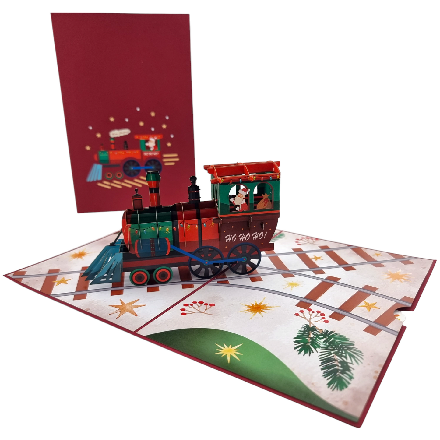 Santa Train Pop Up Card