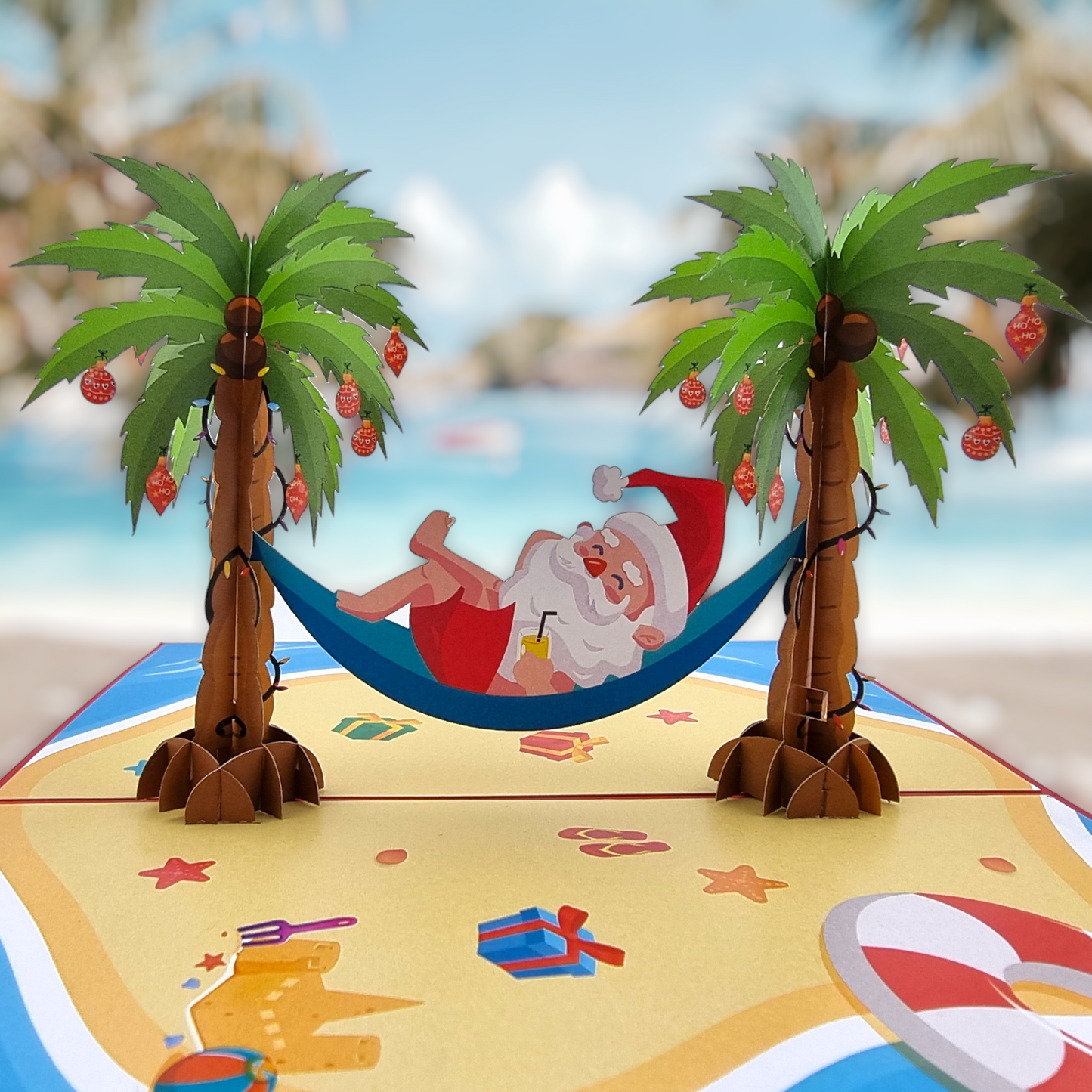 Santa Hammock Pop Up Card