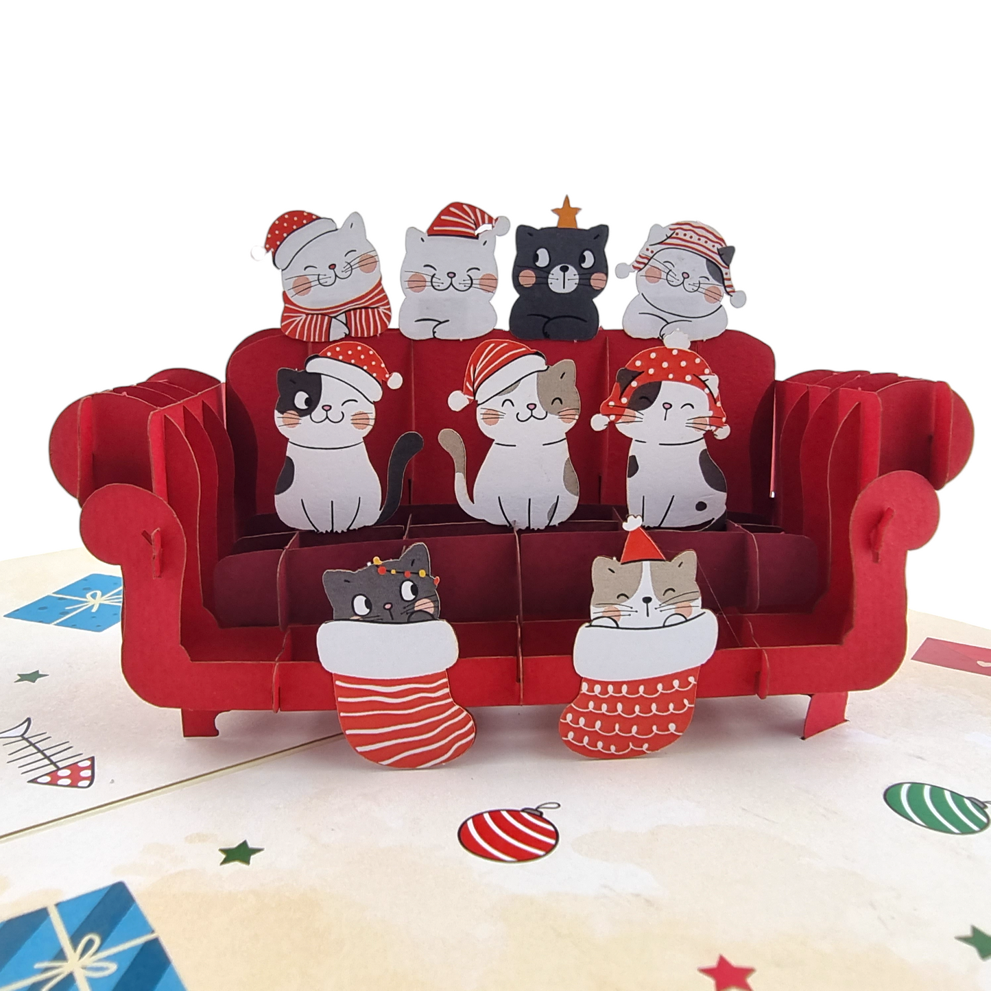 Meowy Christmas Pop Up Card