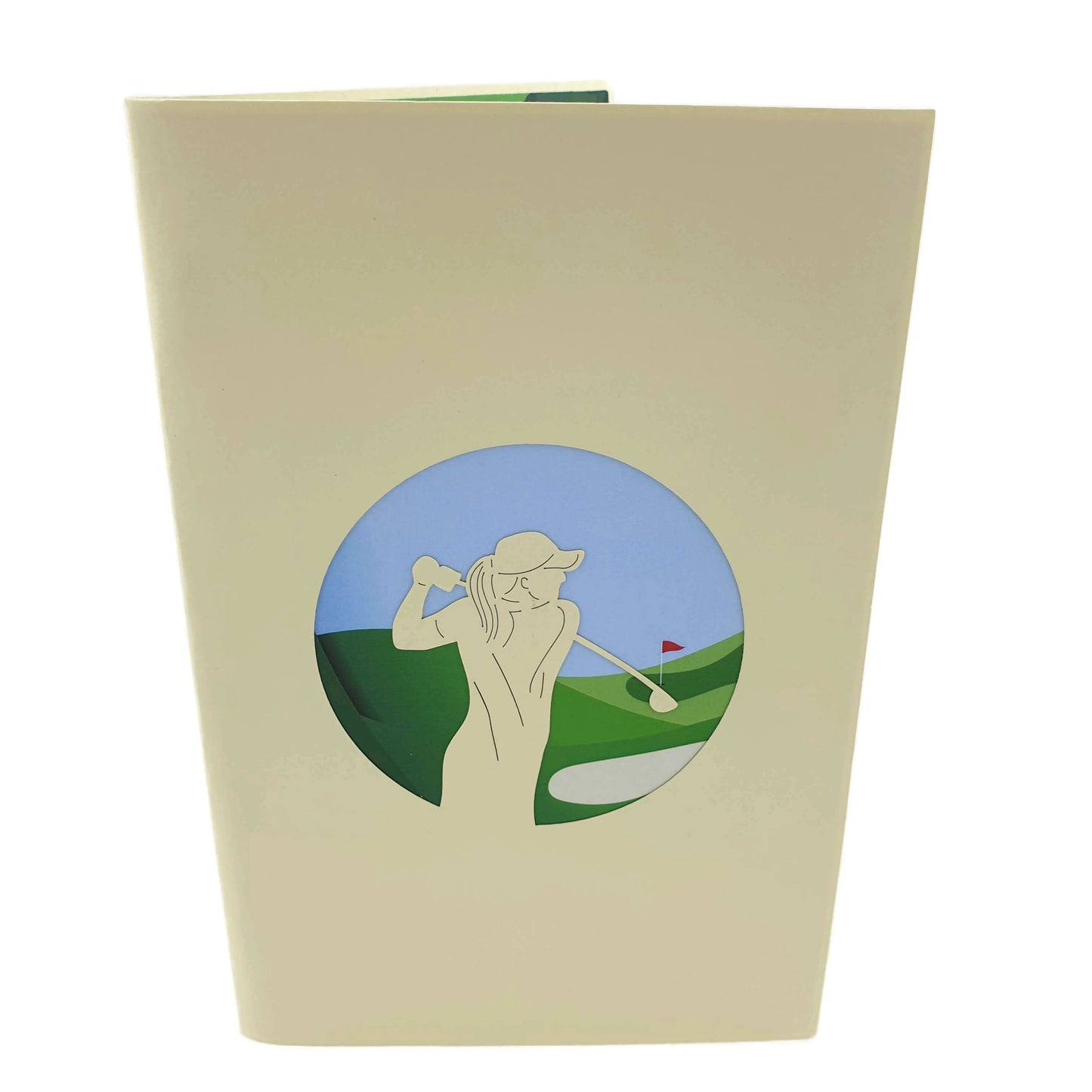 Golf Lady Pop-Up Card