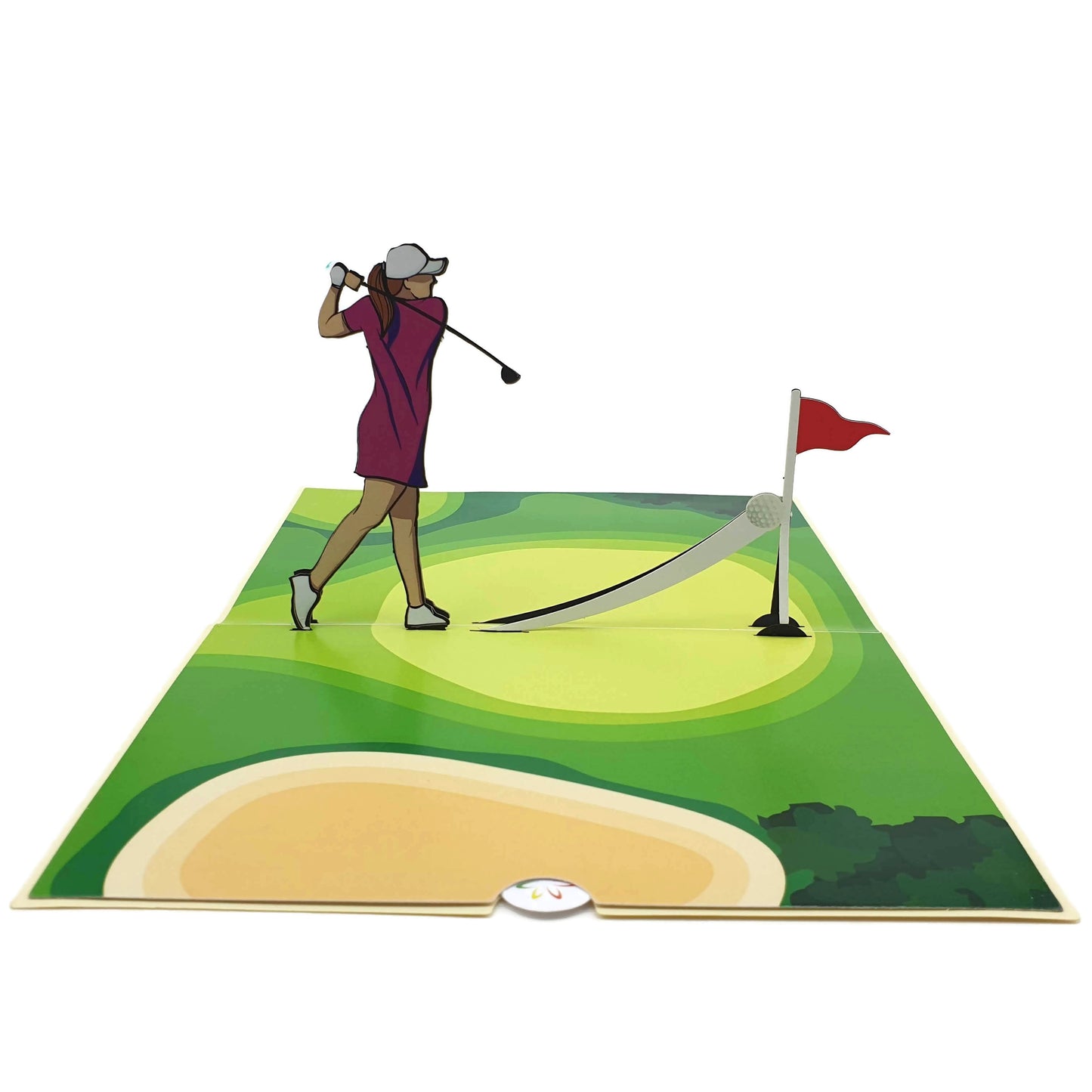 Golf Lady Pop-Up Card