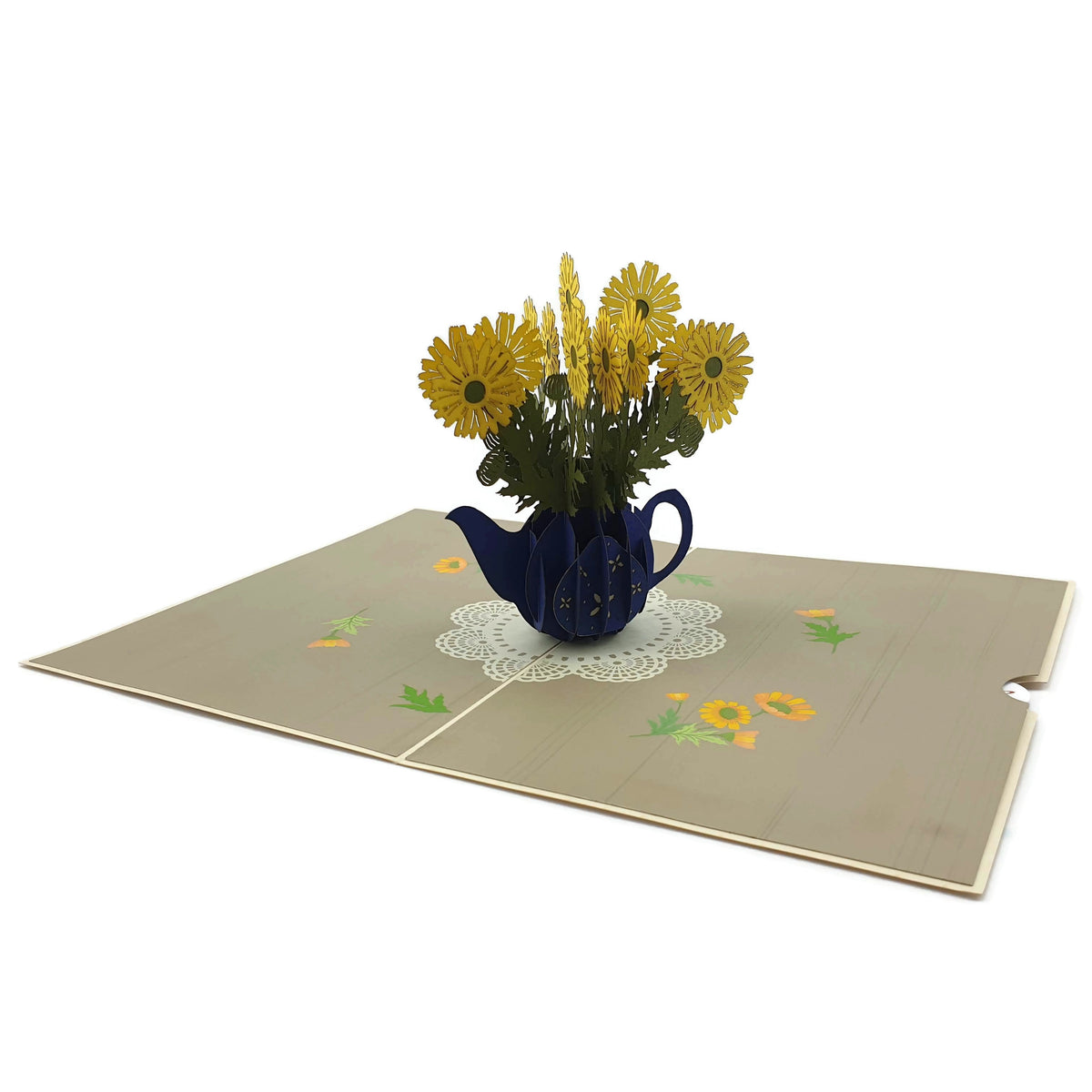 Daisies in a Teapot Pop Up Card