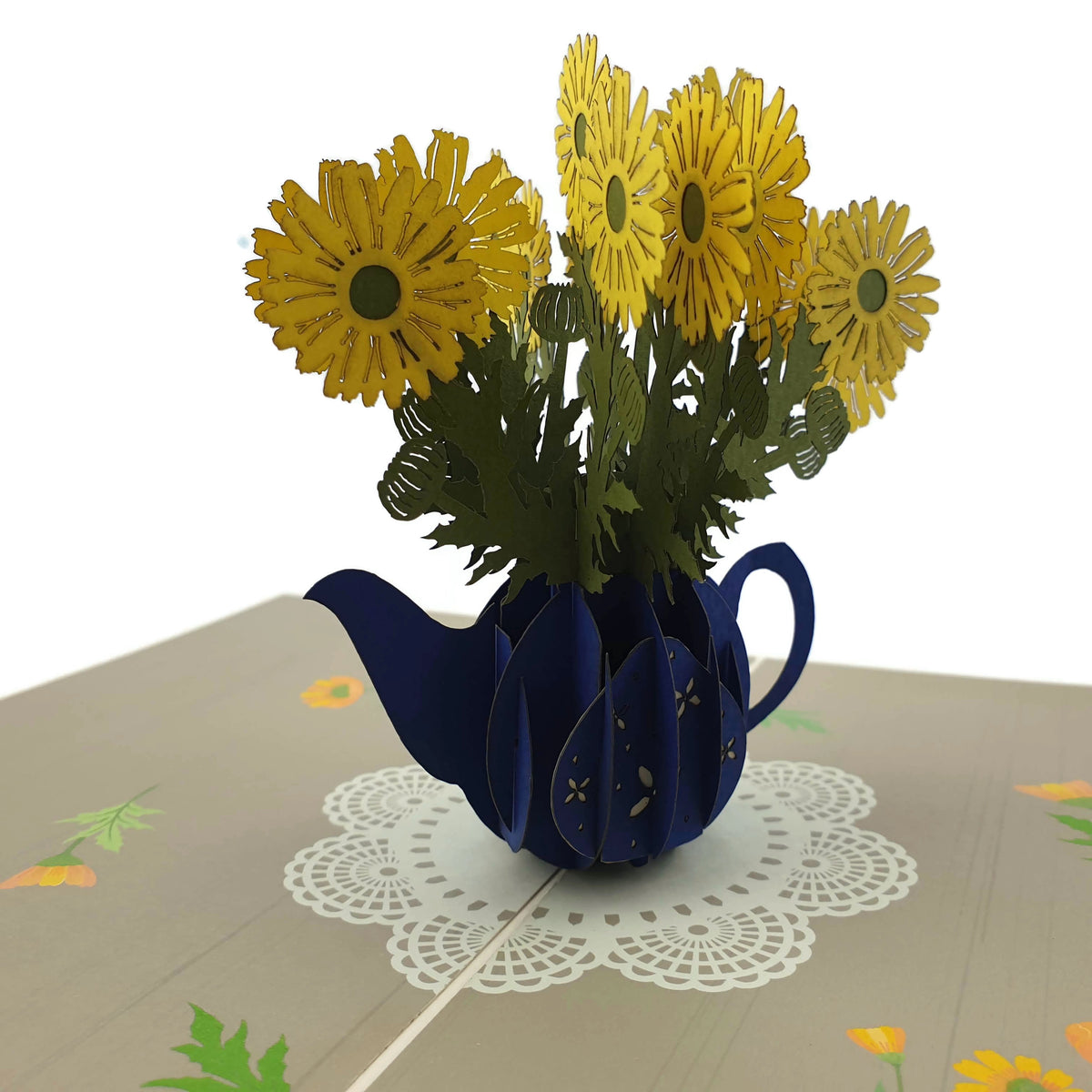 Daisies in a Teapot Pop Up Card