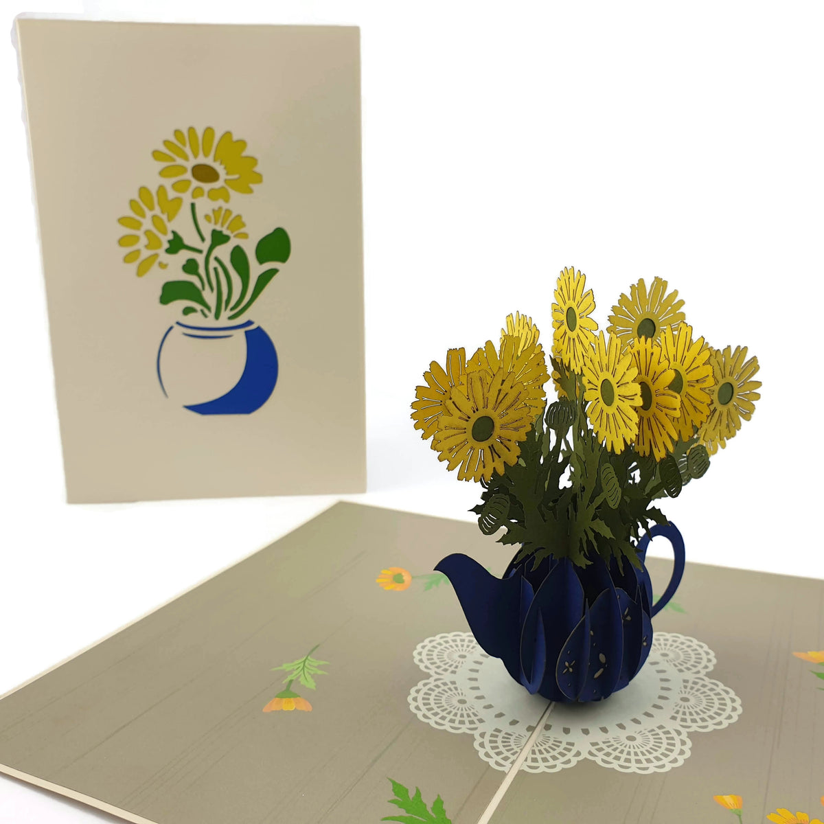Daisies in a Teapot Pop Up Card