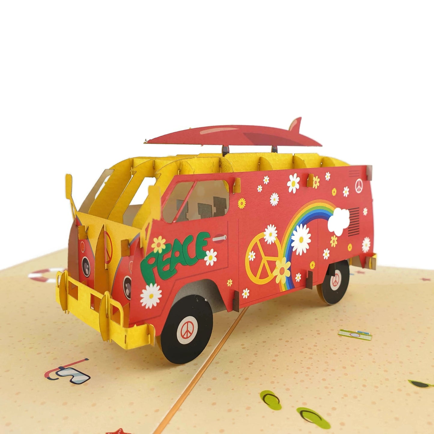 Surfer Kombi Van Pop Up Card