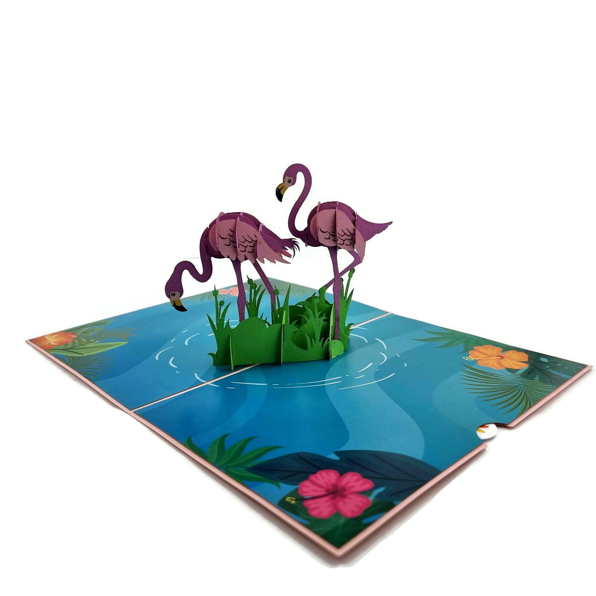 Pink Flamingos Pop Up Card
