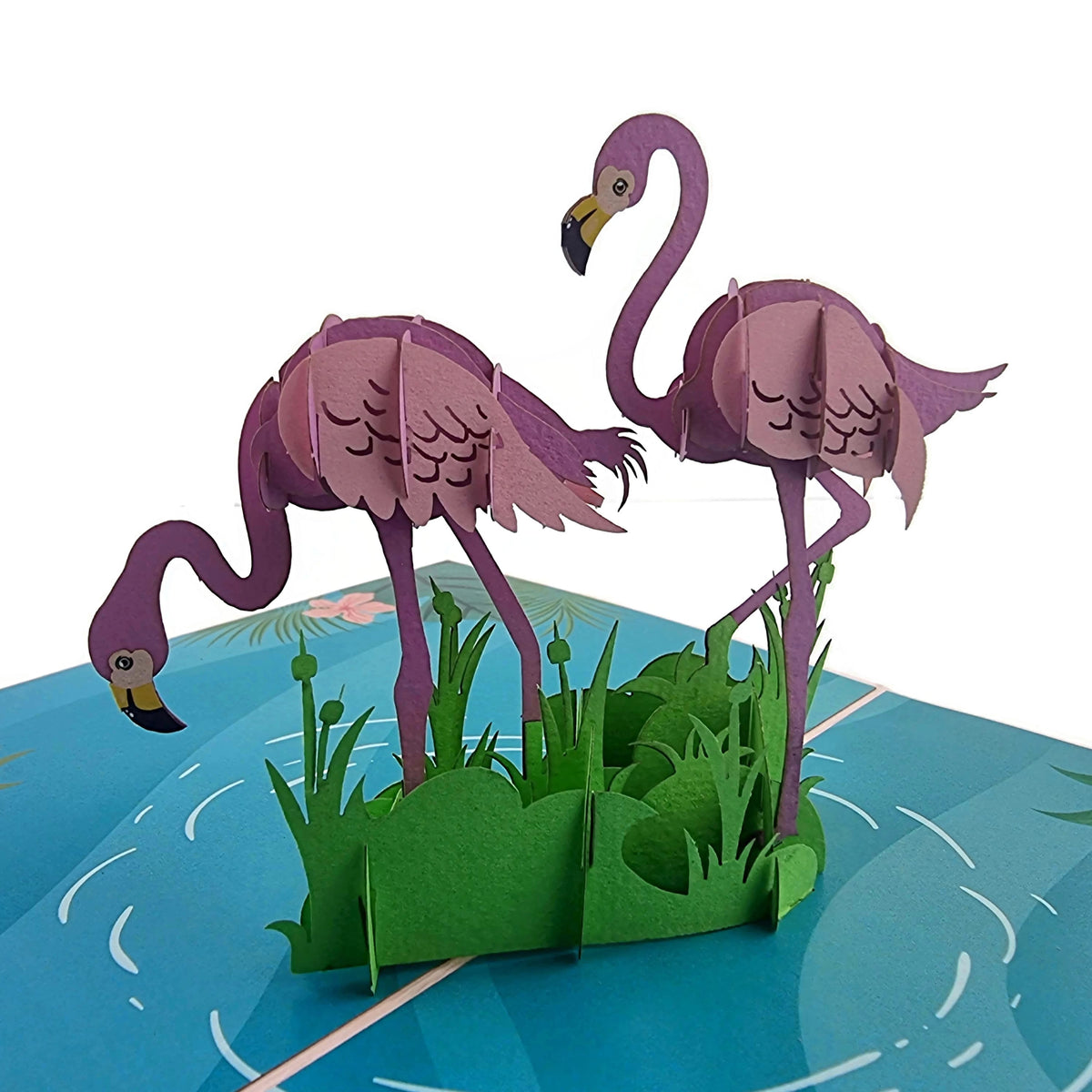 Pink Flamingos Pop Up Card