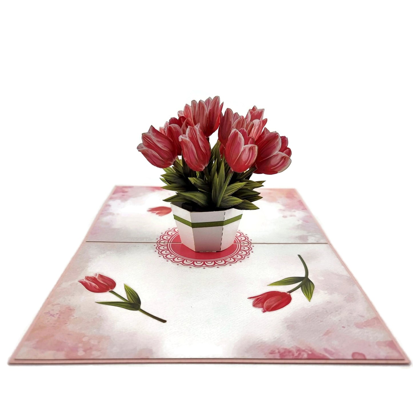 Pink Tulips Pop Up Card