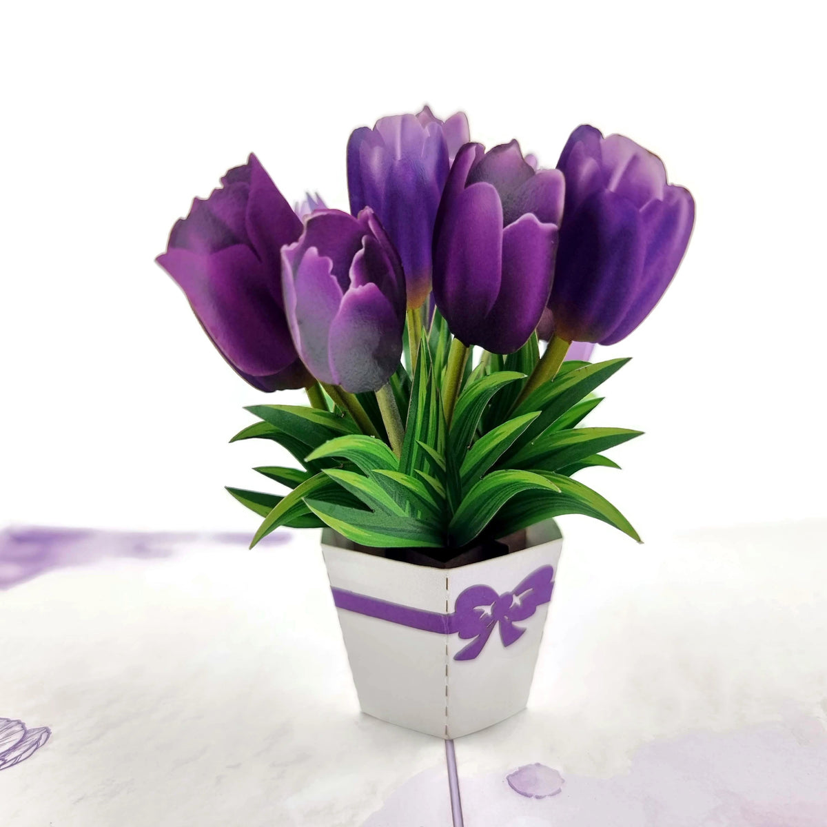 Purple Tulips Pop Up Card