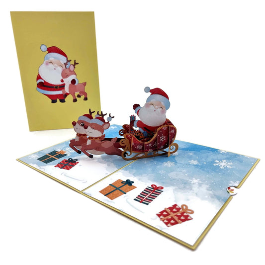 Santa Sleigh Pop Up Card