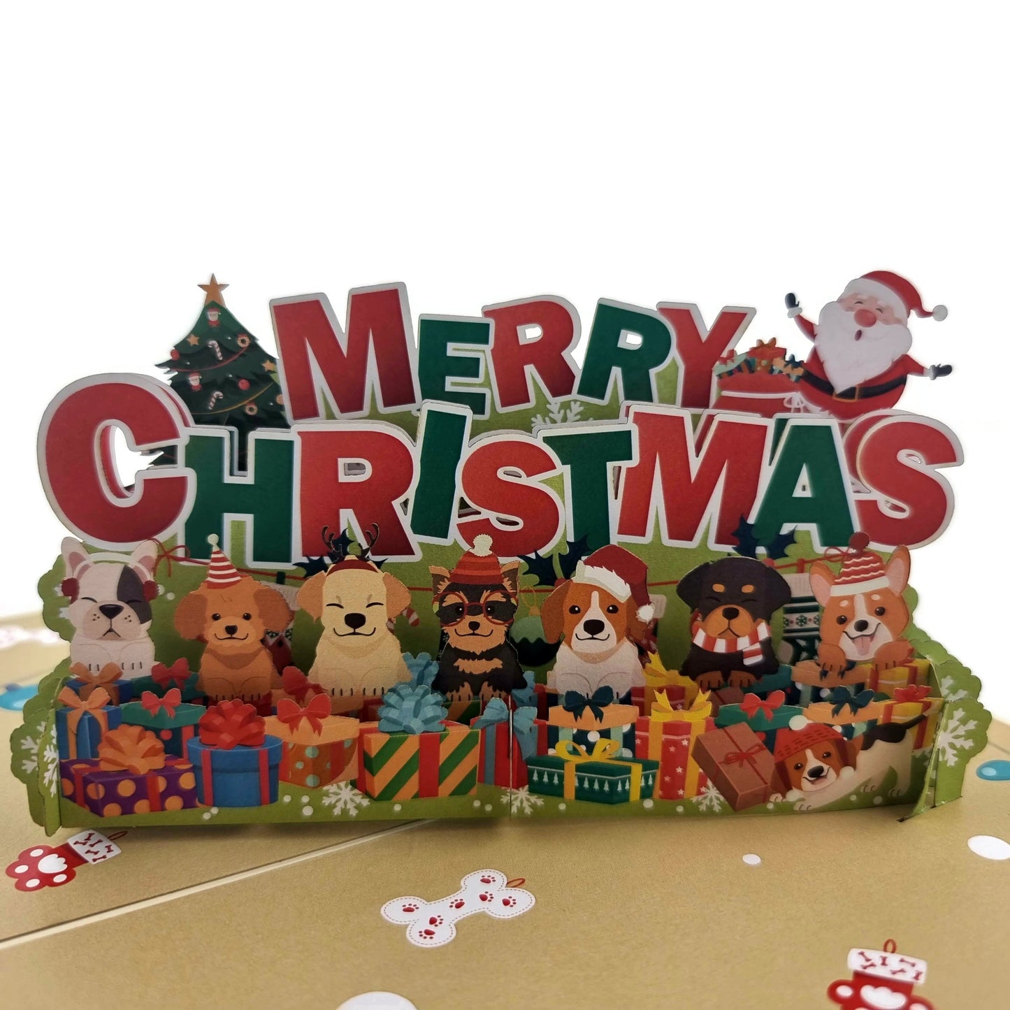 Christmas Puppy Dogs Pop Up Card
