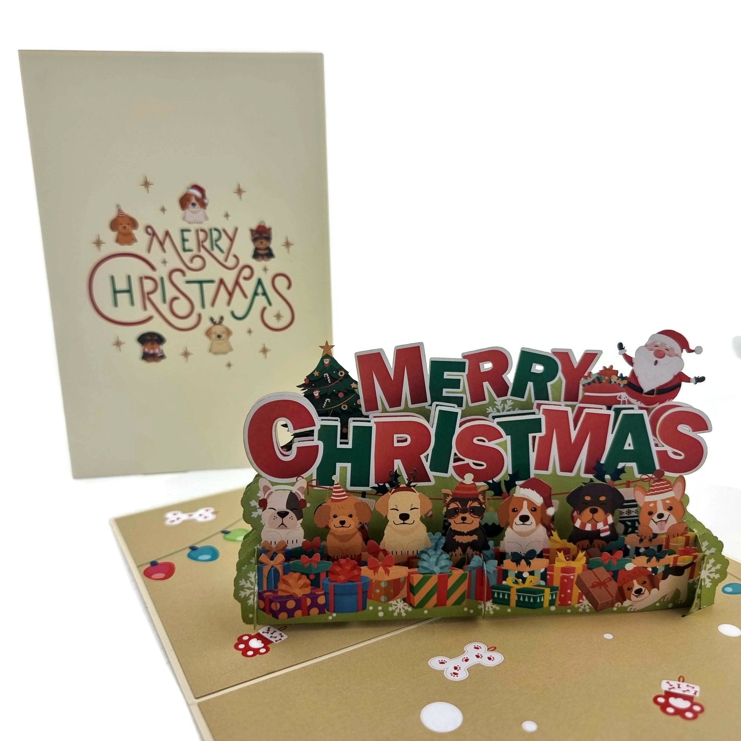 Christmas Puppy Dogs Pop Up Card