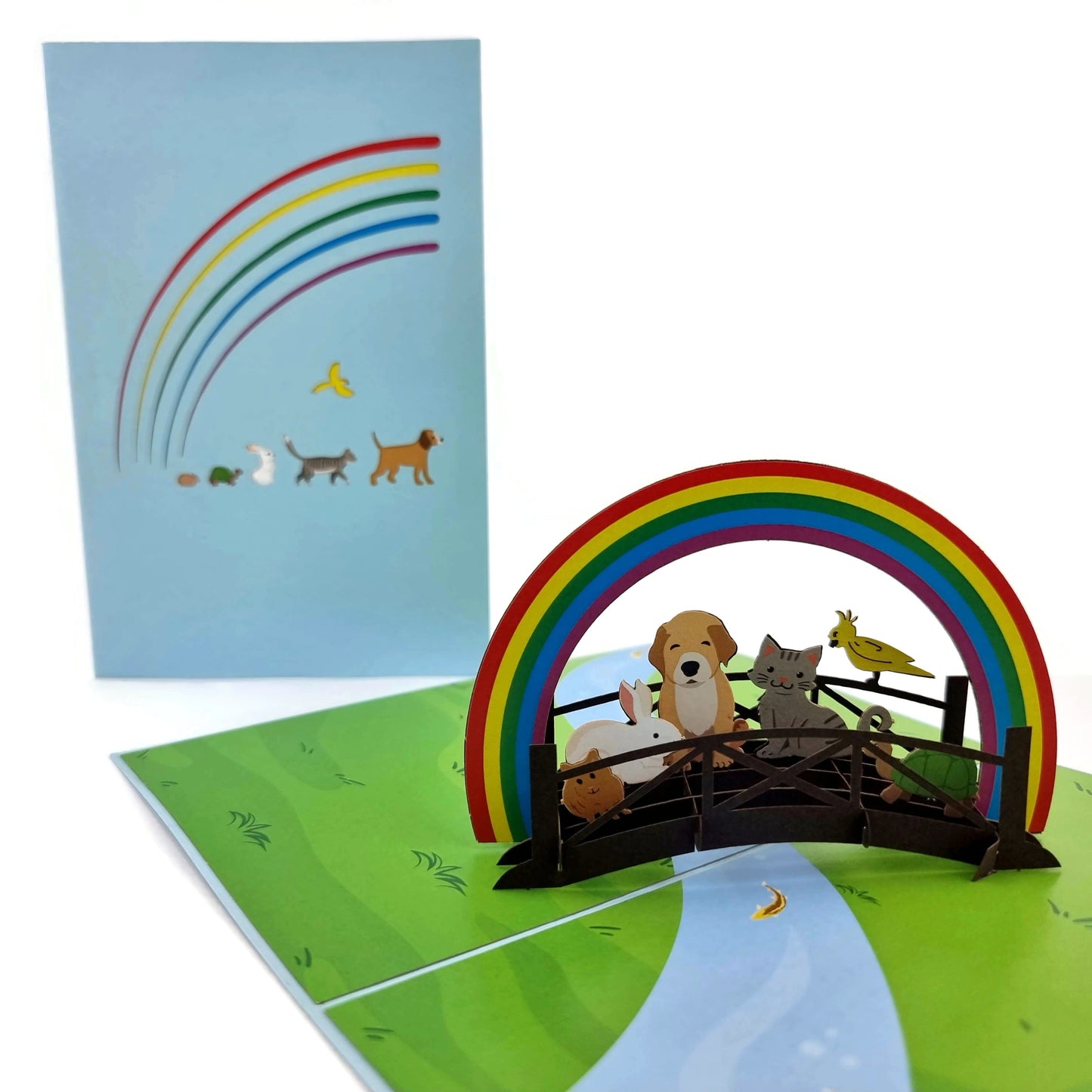 Rainbow Pet Bridge Pop Up Card