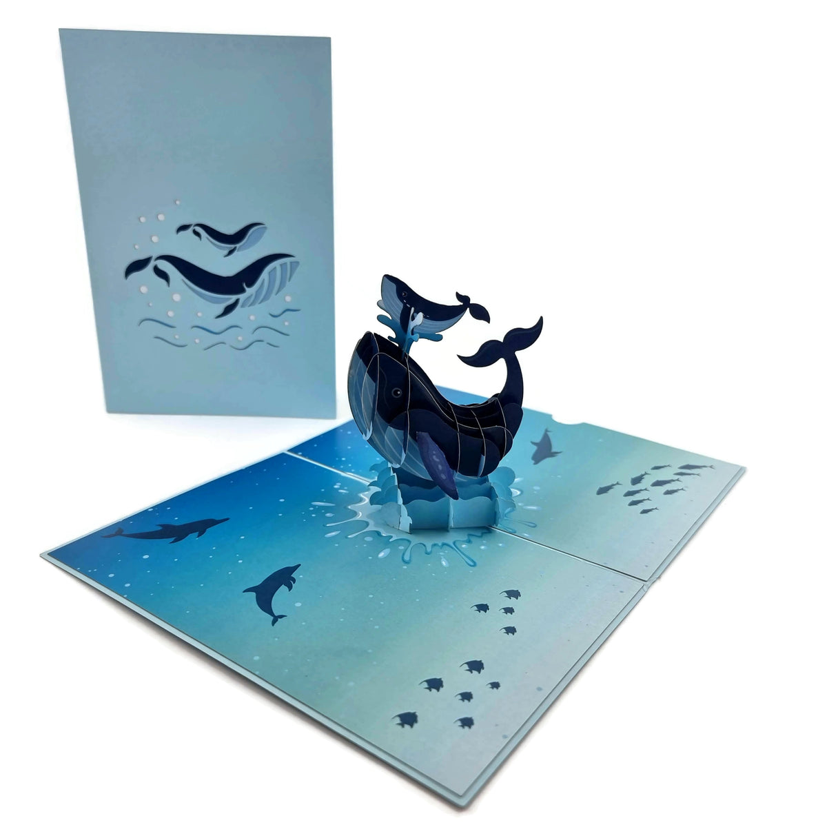 Blue Whale Family Pop Up Card