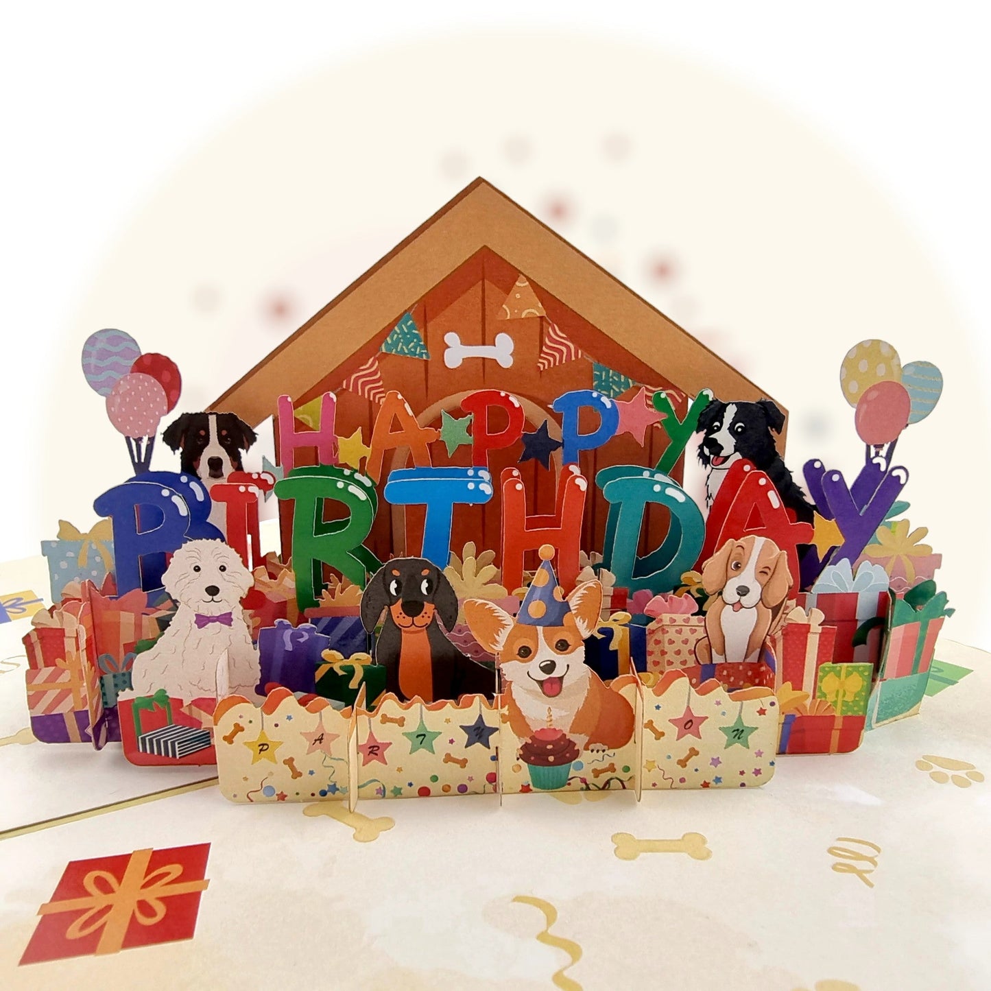 Puppy Dog Happy Birthday Pop Up Card