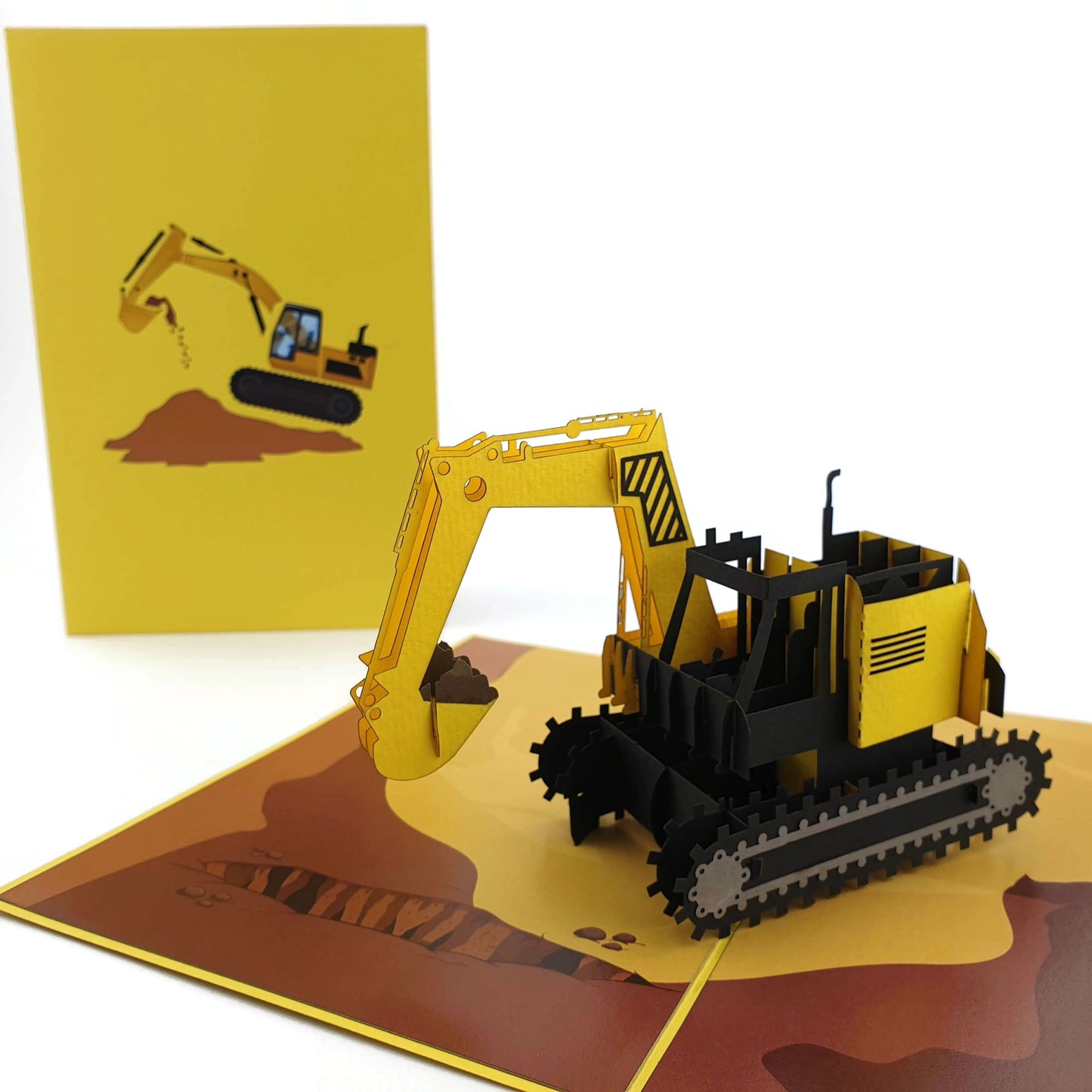 Excavator Pop Up Card