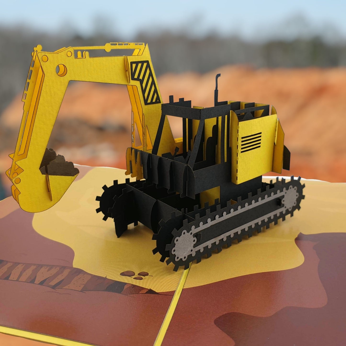 Excavator Pop Up Card