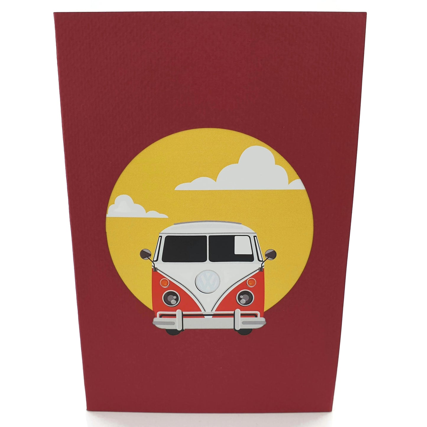 Red Kombi Van Pop Up Card