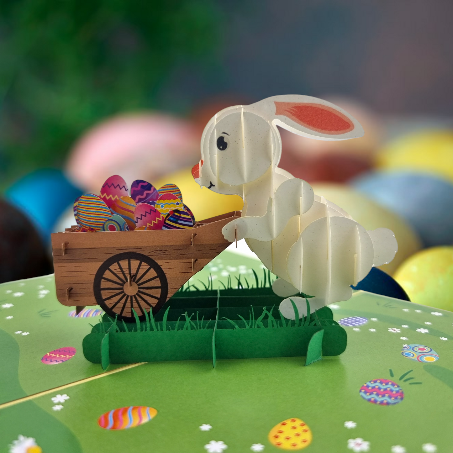 Easter Bunny Egg Hunt Pop Up Card