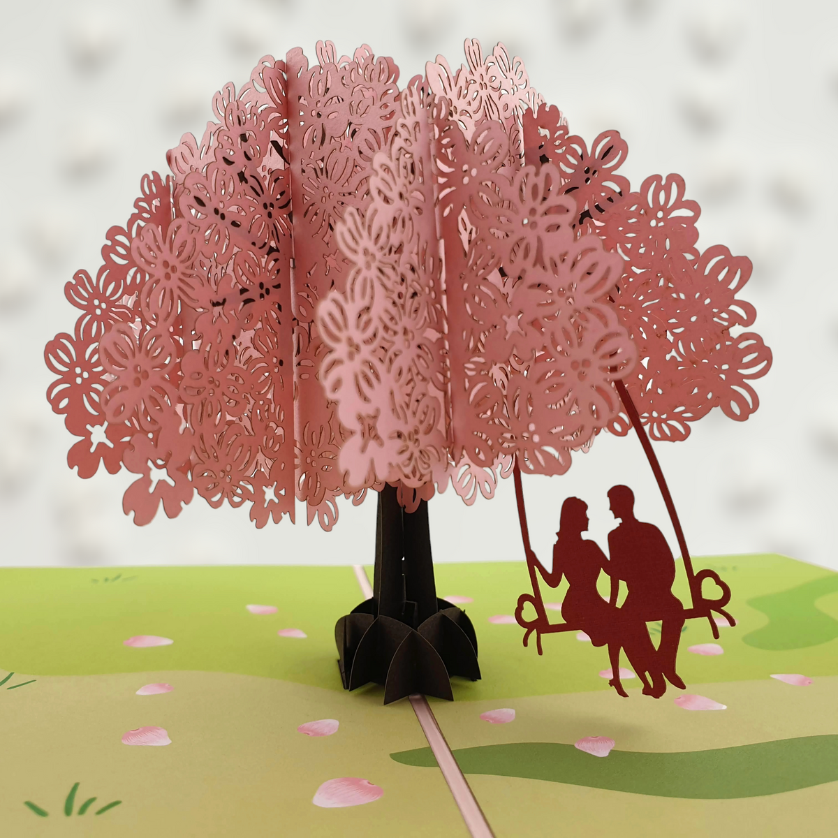 Lovers on a swing Pop Up Card