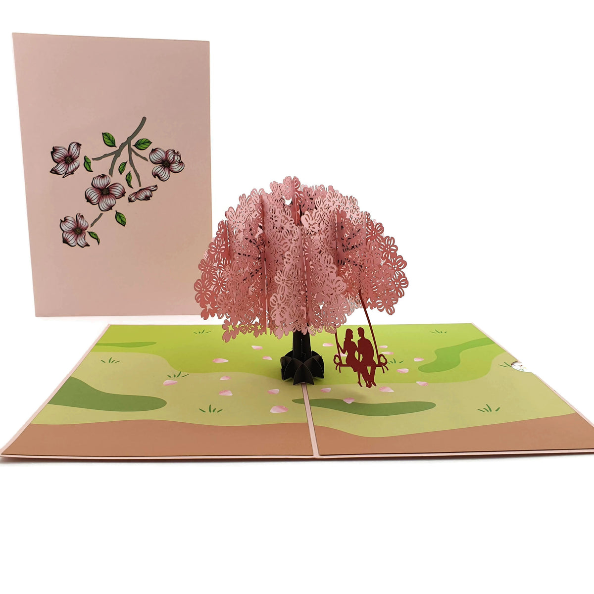 Lovers on a swing Pop Up Card