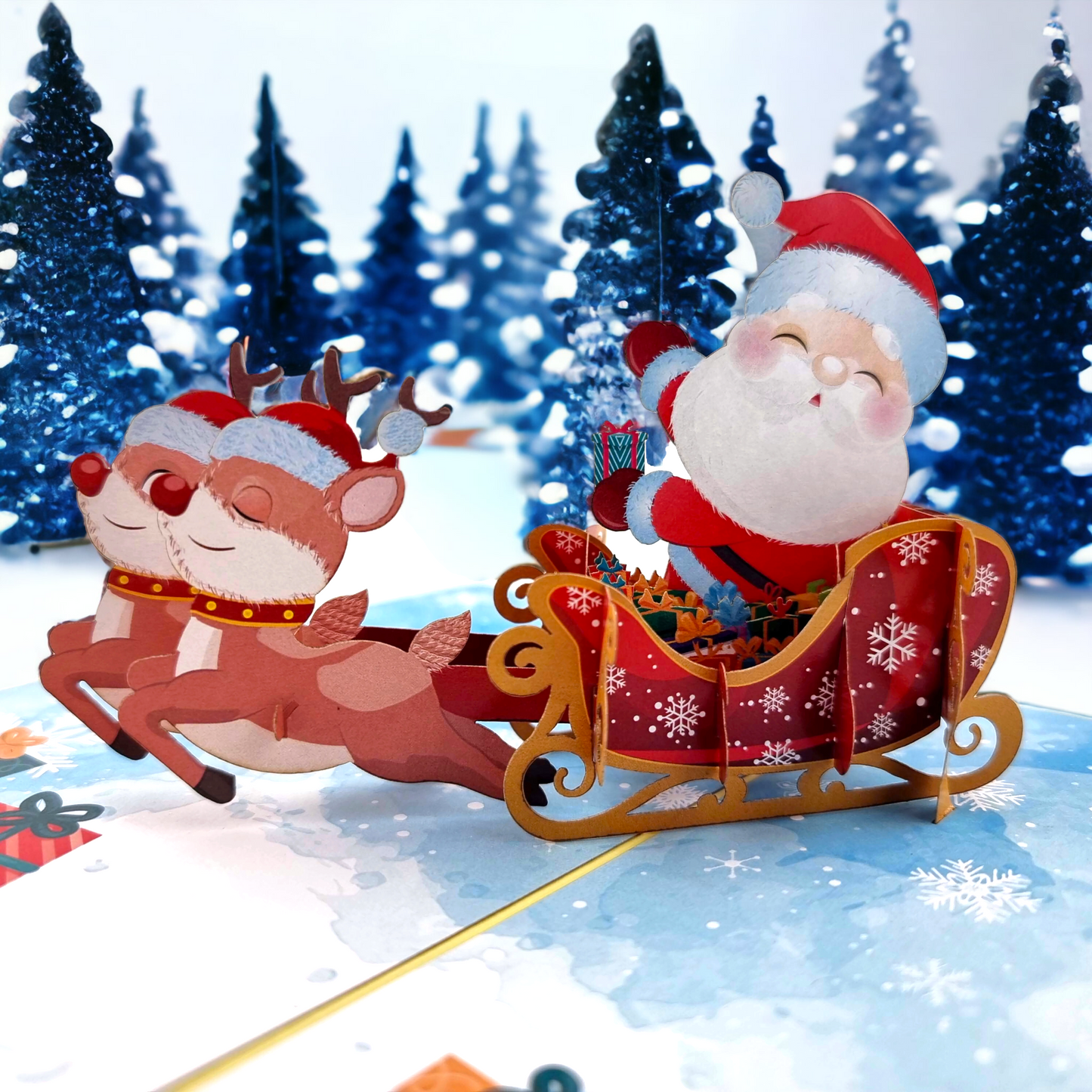 Santa Sleigh Pop Up Card