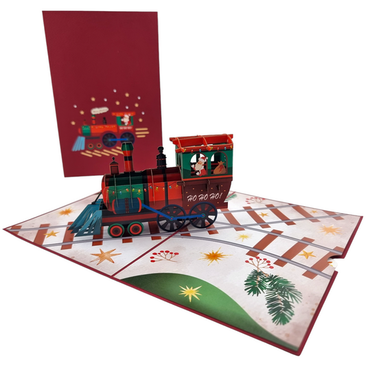 Santa Train Pop Up Card