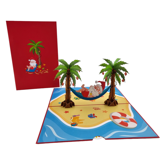 Santa Hammock Pop Up Card