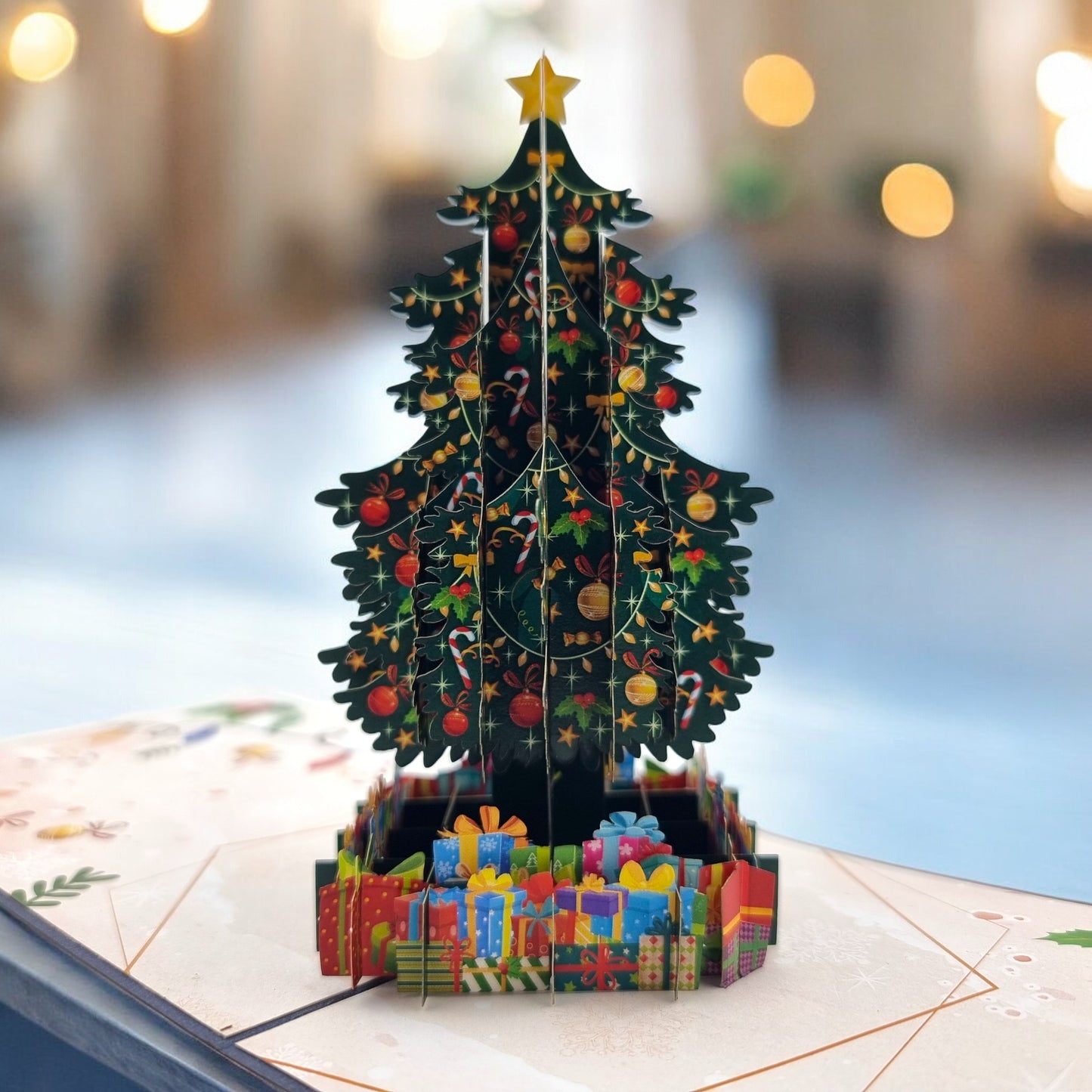Christmas Tree with presents Pop Up Card