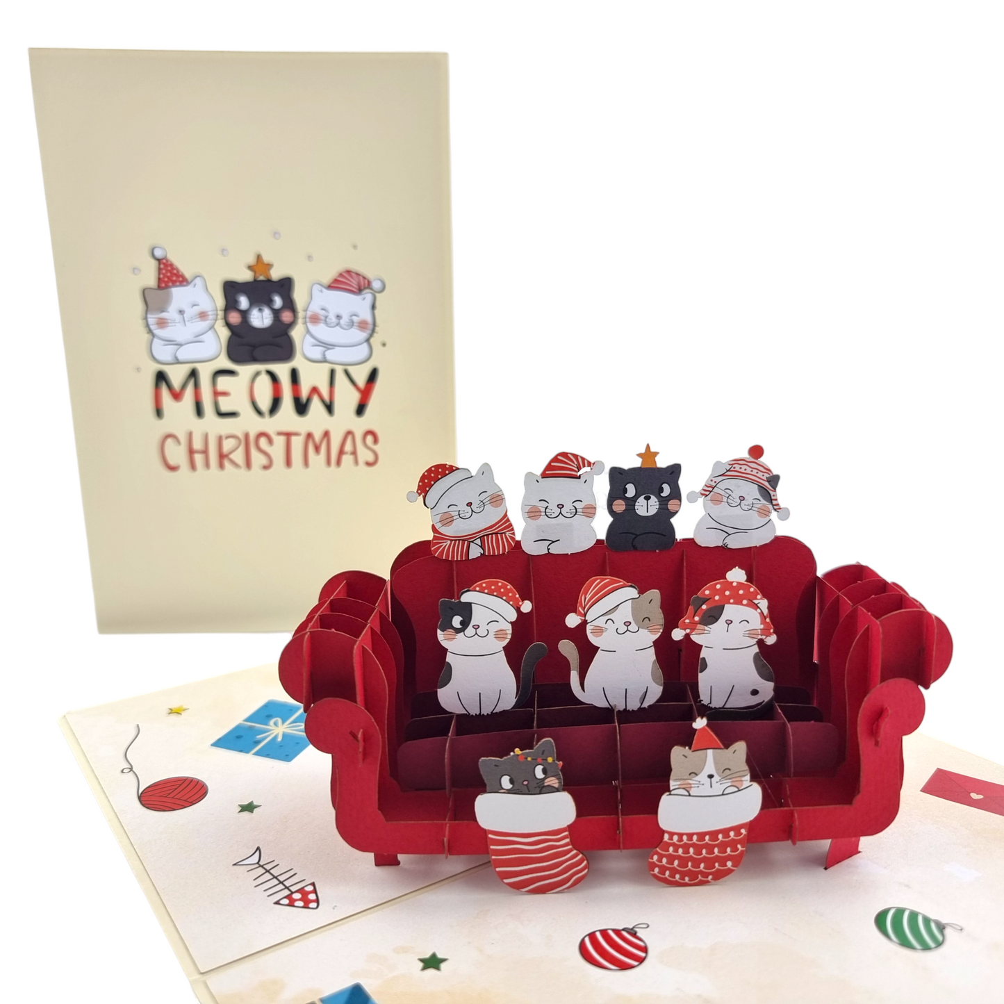 Meowy Christmas Pop Up Card