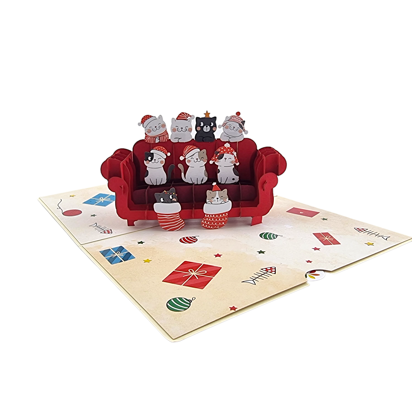 Meowy Christmas Pop Up Card